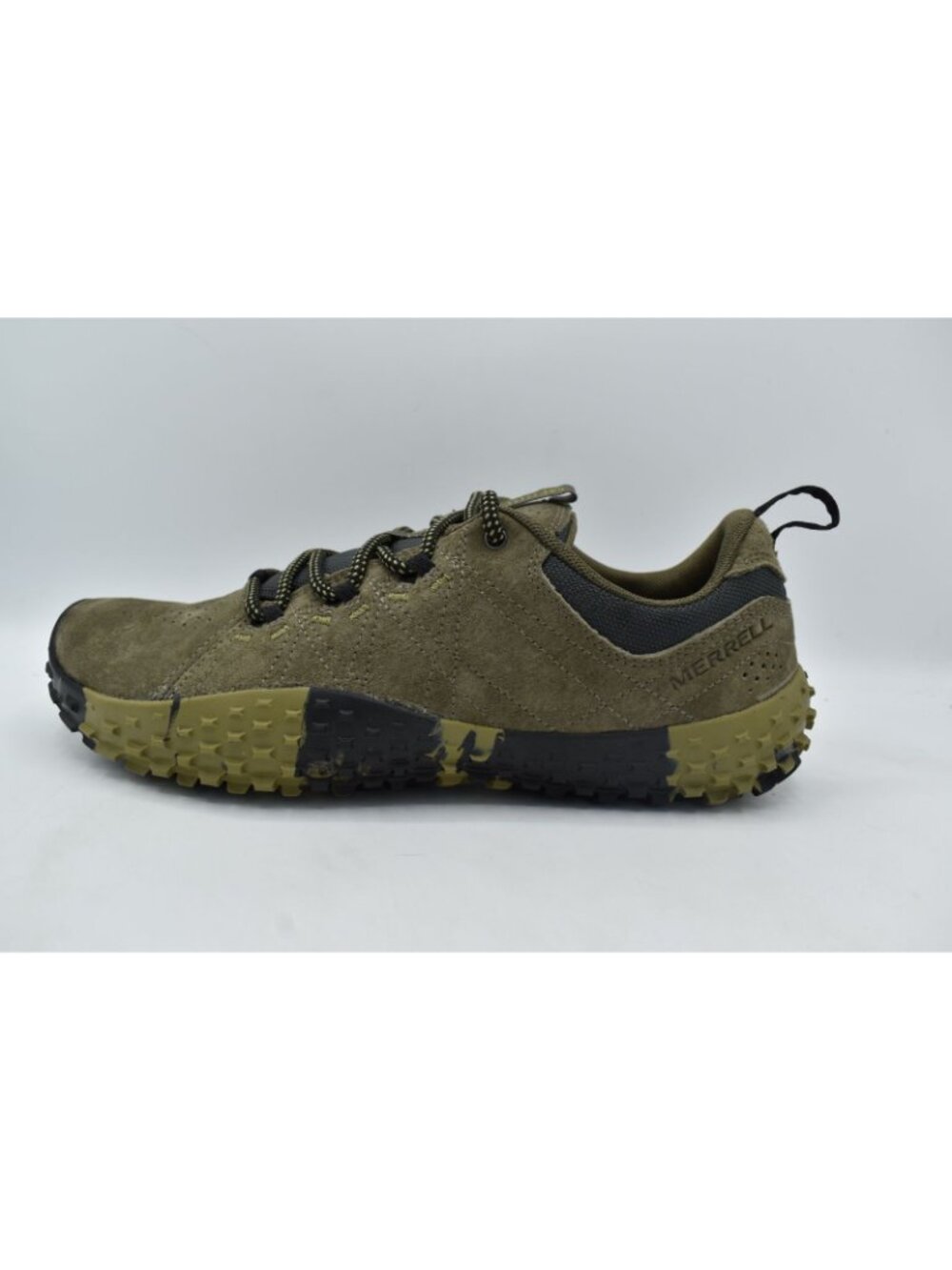 Merrell Mens Size 10 Wrapt Olive Green Leather Lace Up Sneakers Shoes - Picture 7 of 11